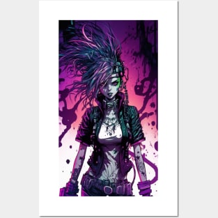 Cyberpunk Goth Girl Posters and Art